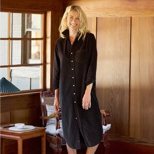 Frank & Eileen Chocolate Brown Corduroy Button-Down Dress